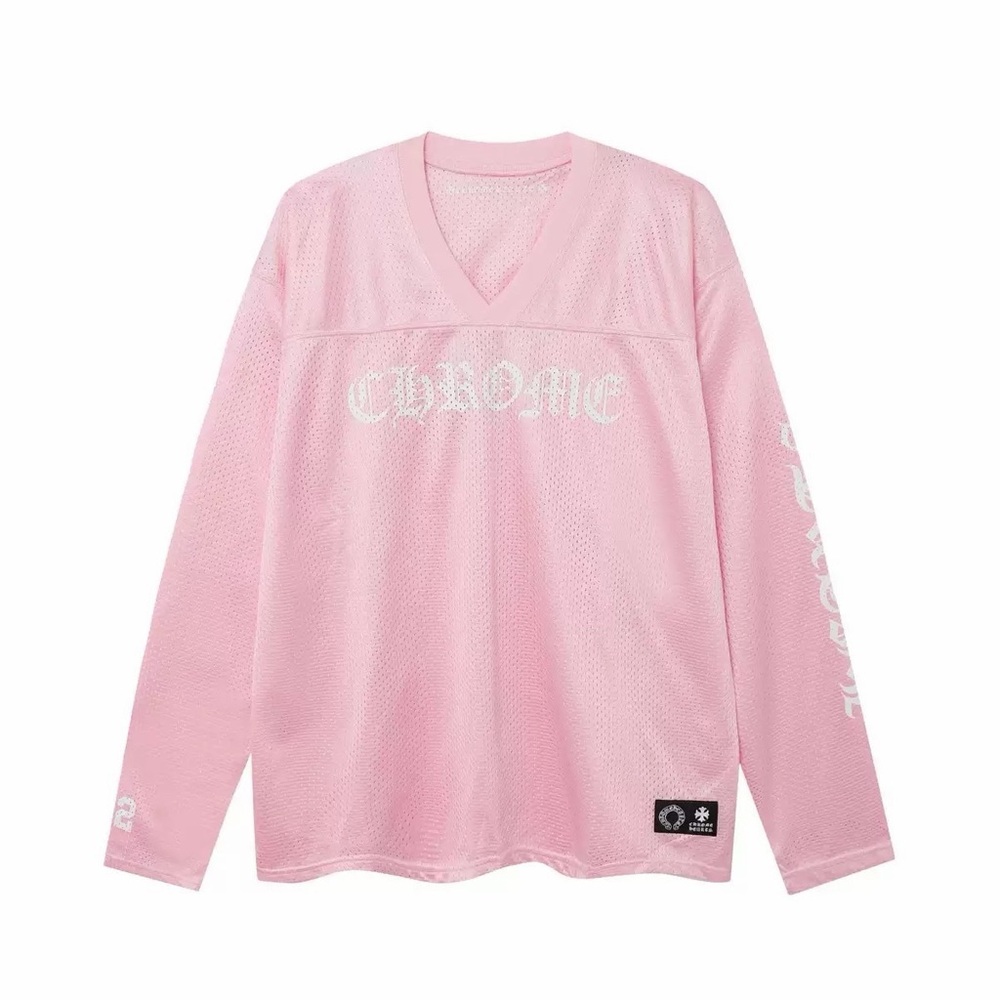 Pink Chrome Hearts Long Sleeve Mesh Jersey